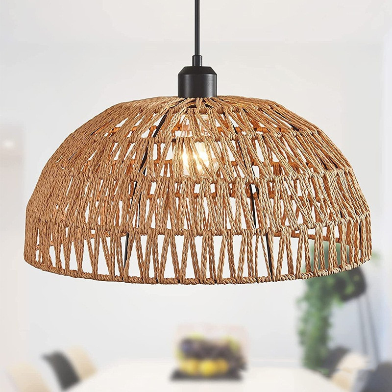 Wicker Pendant Shade - Abajur de Papel Trançado Artesanal em