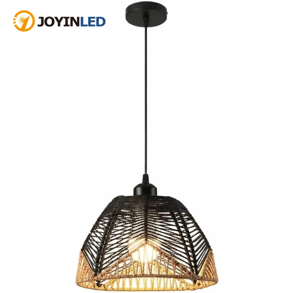 Wicker Pendant Shade - Lustre vintage de vime JOYINLED, luminária