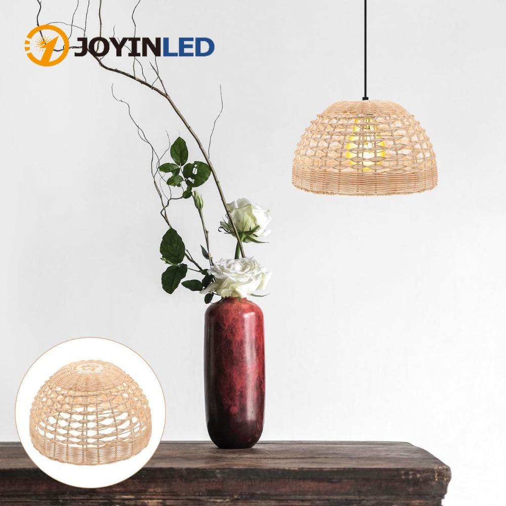 Wicker Pendant Shade - Rattan luminária tecido gaiola pendurado abajur