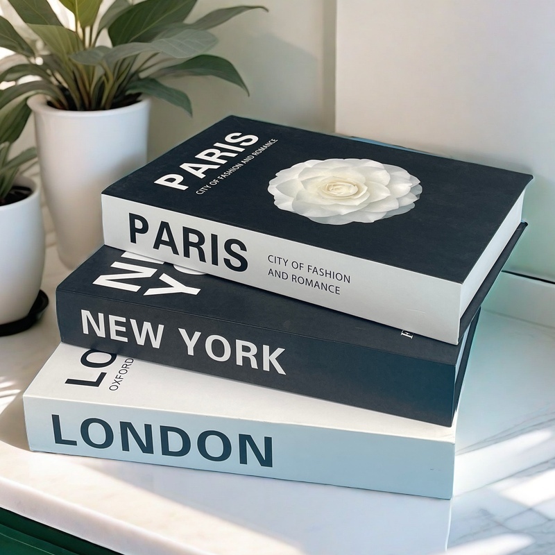 Interior Design Yearbook - Luxo falso livro caixa de armazenamento