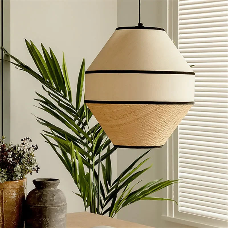 Wabi Sabi Handwoven Rattan Pin - Wicker Pendant Shade avaliação e preço