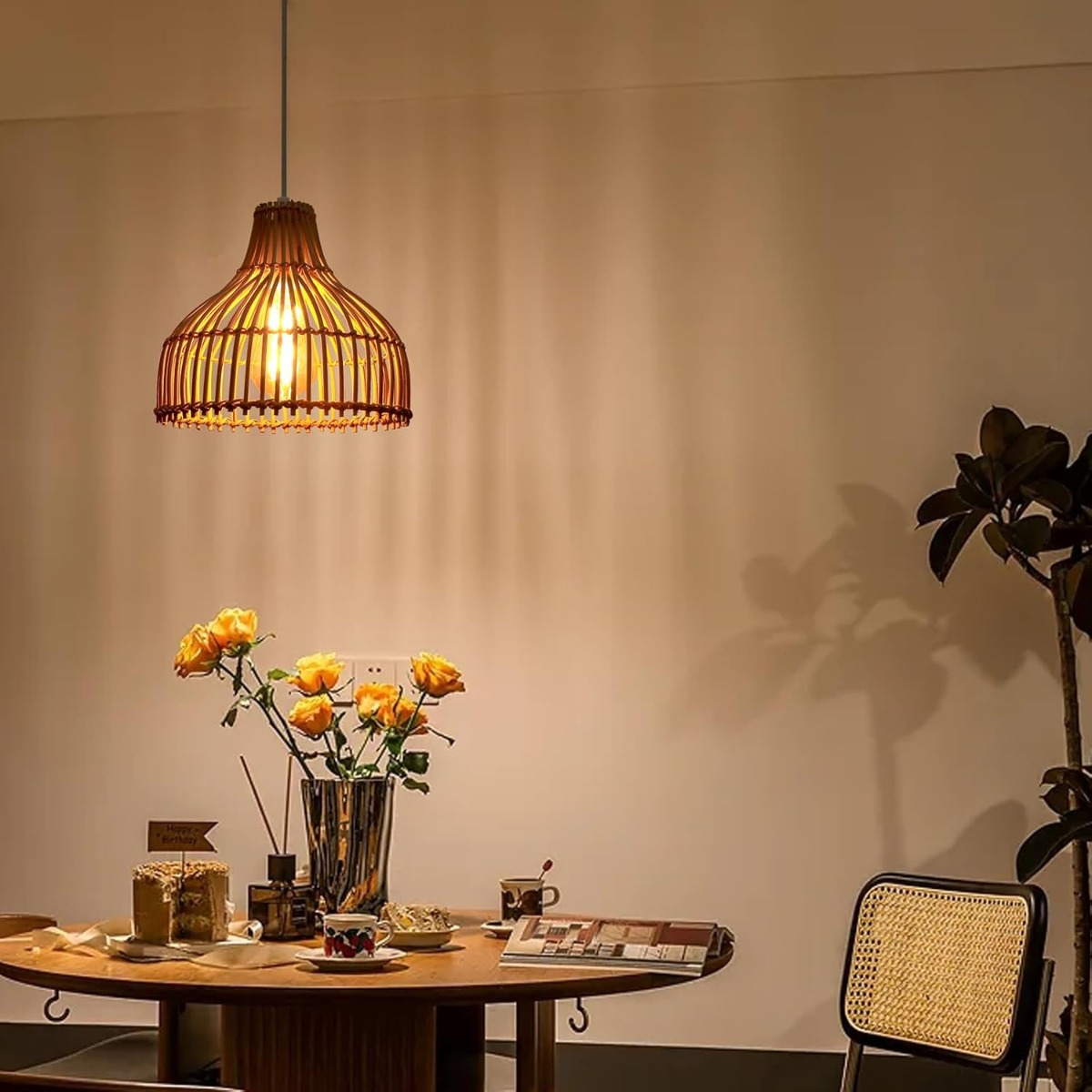 Rattan tecido luminária estilo - Wicker Pendant Shade avaliação e preço