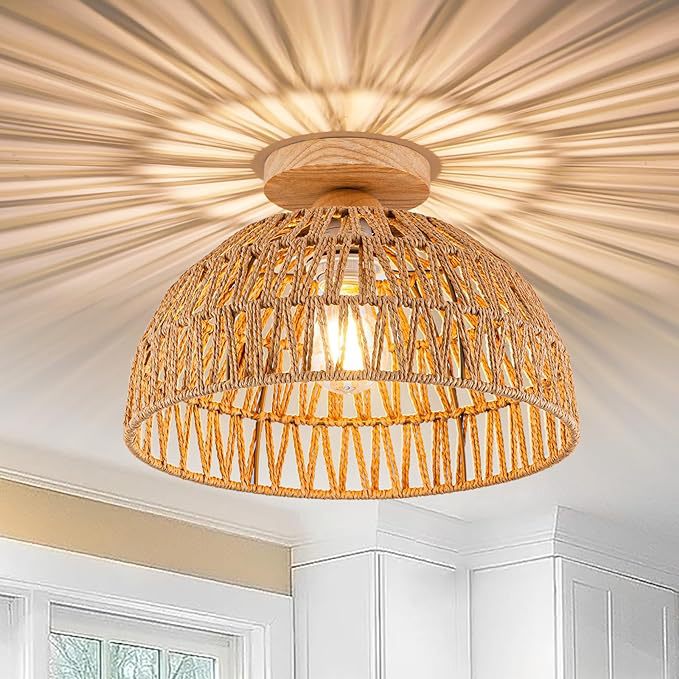 Abajur de Papel Trançado Artes - Wicker Pendant Shade avaliação e preço