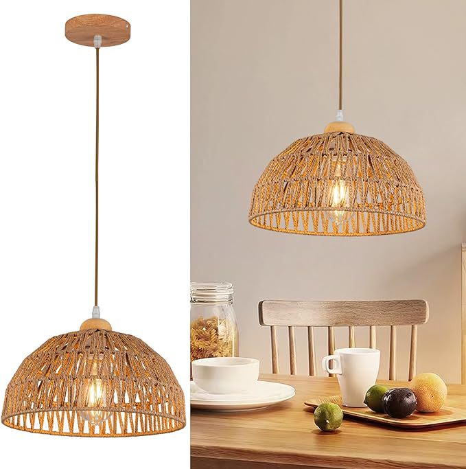 Abajur de Papel Trançado Artes - Wicker Pendant Shade avaliação e preço