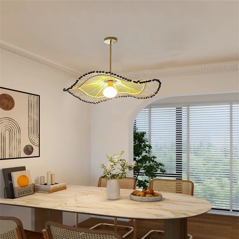 Lustre de sombra de rattan fei - Wicker Pendant Shade avaliação e preço